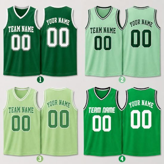 Personalized Green Basketball Jersey, Custom Team Name Sleeveless Jersey, Custom Name Number Sports Tank Top for Teams, Green Team Shirt