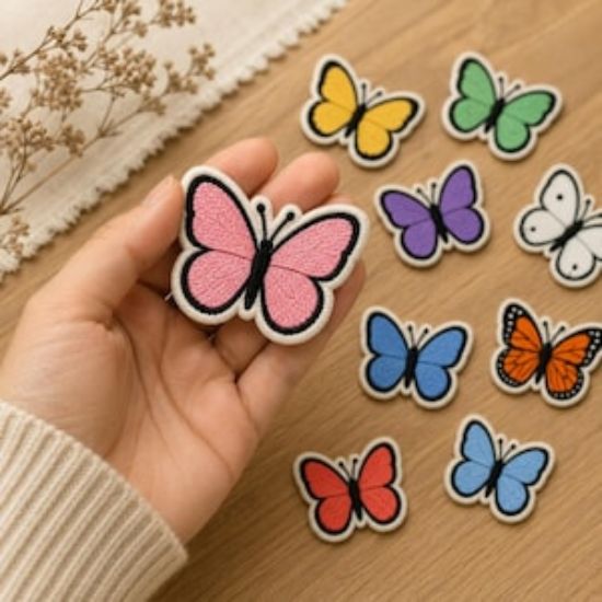 Butterfly Embroidered Patch Set, Colorful Butterfly Iron On Patch, Sew On Insect Applique, Cute Nature Patch for Jacket Backpack Hat