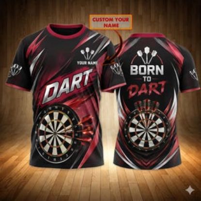 Custom Dart Shirt, Personalized Darts Jersey, Born To Dart Shirt, Dart Player Gift, Custom Name Dart Team Jersey, Dart Matching Shirt