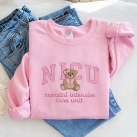 Embroidered NICU RN Sweatshirt, Neonatal ICU Nurse Hoodie, Neonatal Intensive Care Unit Nurse Retirement Gift, Swaddle Nicu Shirt