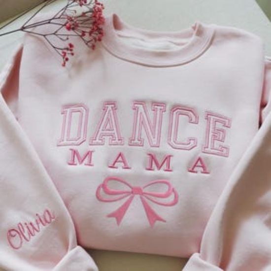 Embroidered Personalized Dance Mom Sweatshirt, Embroidered with Child's Name, Personalized Dance Team Spirit, Dance Mom Teacher Coach Gift