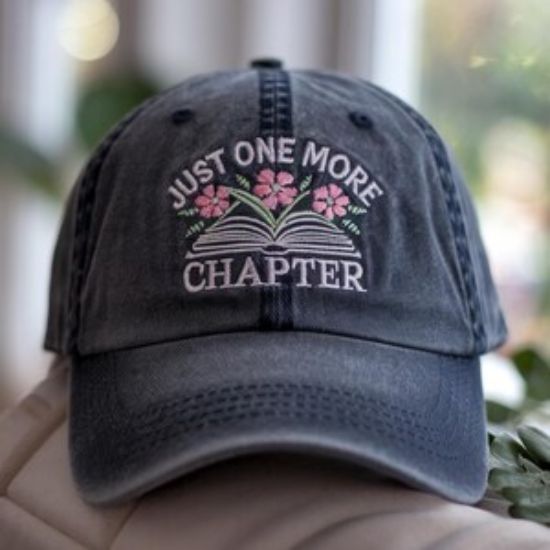 Embroidered Just One More Chapter Vintage Washed Baseball Cap
