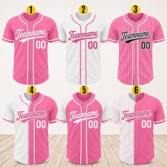 Custom Pink Baseball Jersey, Personalized Name Number Shirt, Team Uniform, Baseball Style  Shirt Gift, Team Baseball Matching Pink Shirt