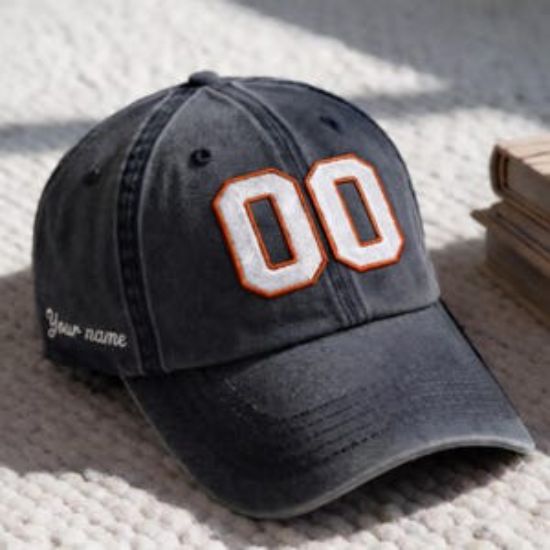 Custom Embroidered Sports Number Hat, Puff Embroidery, Personalized Baseball Cap, Baseball Mom Cap Gift, Baseball Custom Number Name Cap