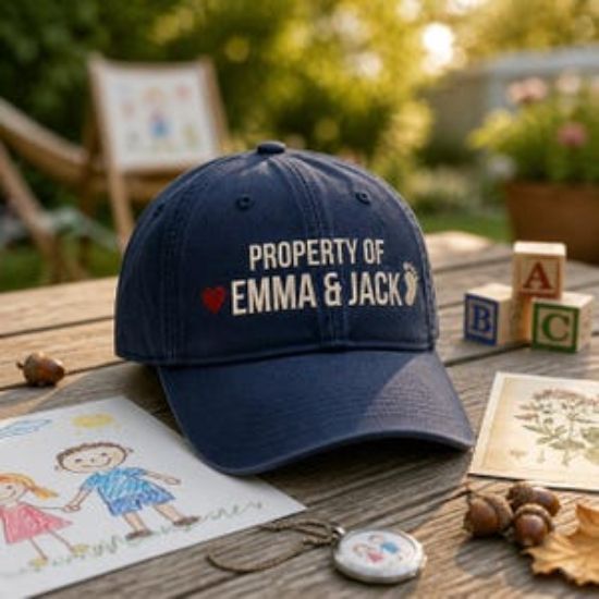 Personalized Dad Hat, Embroidered Baseball Cap, Custom Family Name Gift