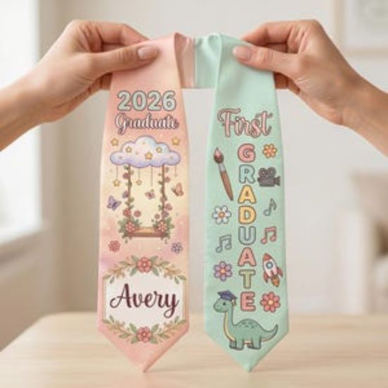 Personalized Girl Graduation Stole, Cute Pastel Kindergarten Sash Class of 2026, Custom Name Preschool Grad Stole, First Graduate Gift