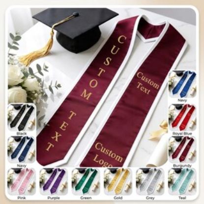 Custom Text Logo Graduation Stole, Your Design Stoles Graduate Sash Class of 2026, Custom Grad 2026, Personalized Graduation Stole