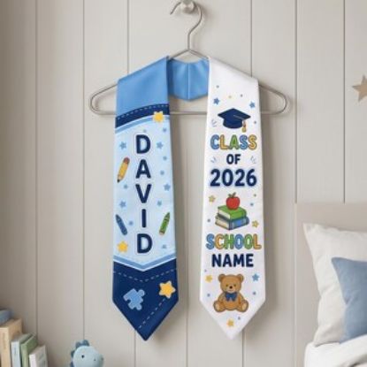 Custom Name Kid Graduation Stole, Grad Gift for Kids, Class of 2026 Kindergarten Stole, Kids Graduation Gift, Preschool Graduation Stole