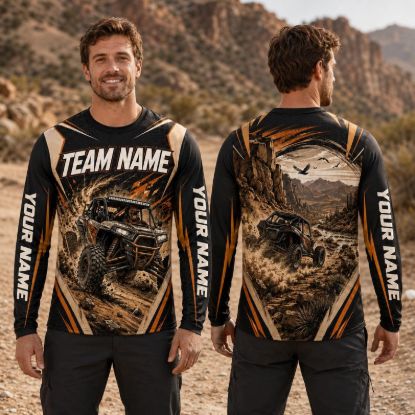 Personalized UTV Racing Jersey, Custom Name Off Road Shirt, Side by Side Racing Jersey, ATV Motocross Long Sleeve, Custom Team Racing Shirt