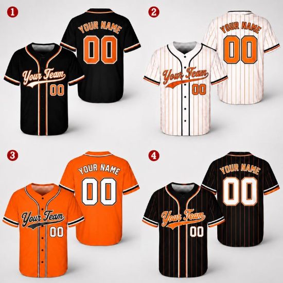 Personalized Orange Baseball Jersey, Custom Team Jersey, Custom Name Number Baseball Shirt, Softball Uniform, Men's Women's Halloween Gift