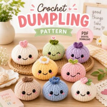 Häkelanleitung für Teigtaschen (ohne Nähen), einfaches Amigurumi-Dampfgarer-Tutorial für Anfänger, Kawaii-Plüschtier-PDF-Anleitung, Häkelanleitung für Fast Food