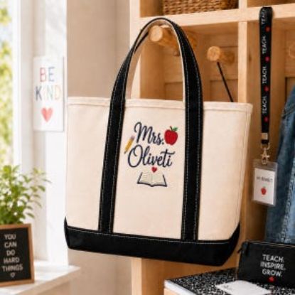 Personalized Embroidered Teacher Tote Bag, Teacher Tote Bag, Back to School Totes, School Gift Totes, Teacher Appreciation Gift