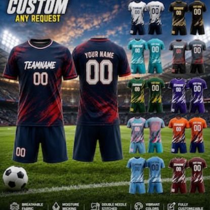 Personalized Soccer Jersey for Men Women Youth Kid Team Uniform,Jersey with Team Name Logo Number,Custom Soccer Jersey Shorts Set Team Shirt