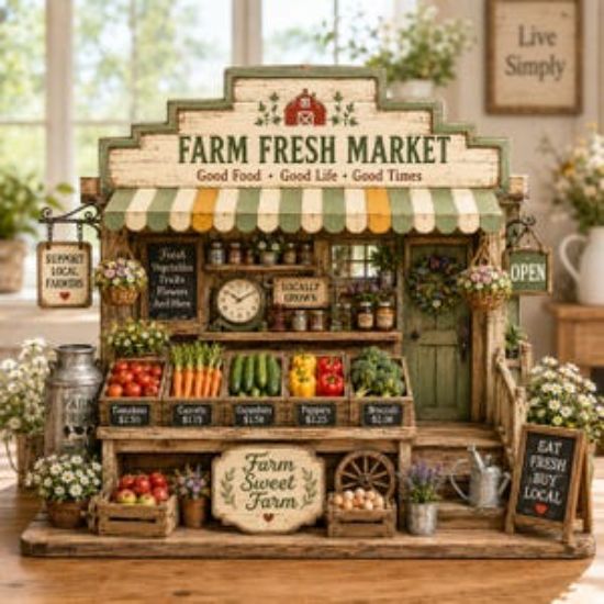 Personalized Farm Fresh Market Acrylic Plaque, Rustic Farmers Market Decor, Custom Farm Stand Gift, Country Kitchen Keepsake