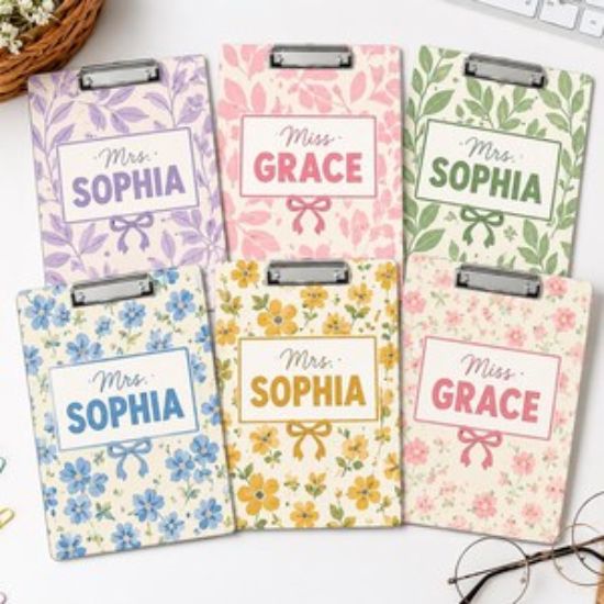 Personalized Teacher Name Clipboard, Custom Teacher Appreciation Gifts, Striped Acrylic Paper, New Teacher Gifts, School Supplies