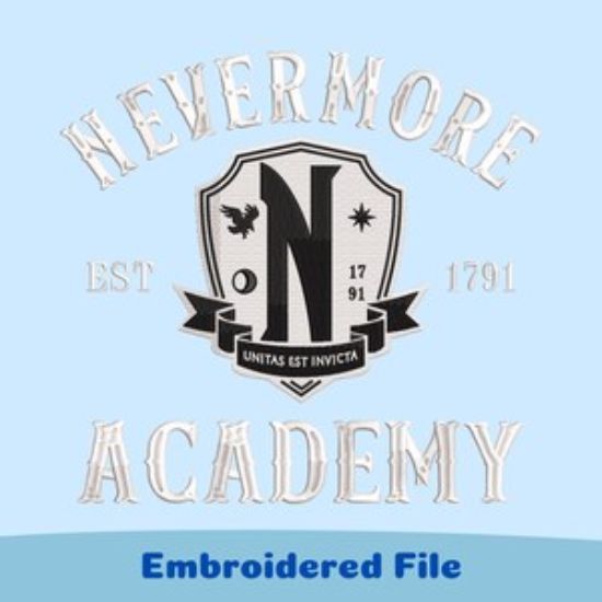 Nevermore Akademie Schild Stickdatei (PES, VP3, DST)
