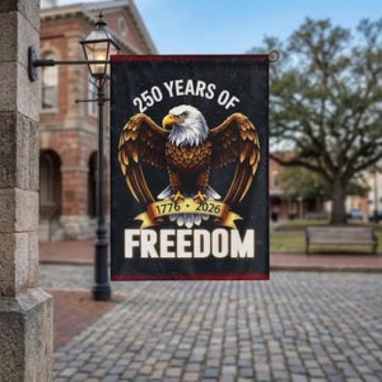 USA 250 Years Of Freedom Garden Flag, 1776-2026 Patriotic Eagle Flag, American Independence Day Outdoor Yard Decor Banner