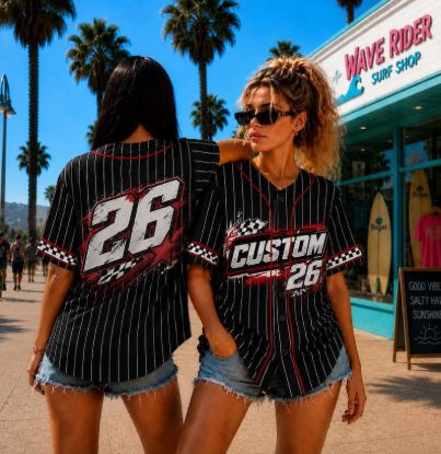 Personalized Racing Baseball Jersey, Custom Pit Crew Name Number Apparel, Motorsport Team Uniform, Race Day Family Outfit Gift